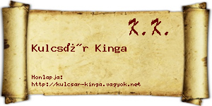 Kulcsár Kinga névjegykártya